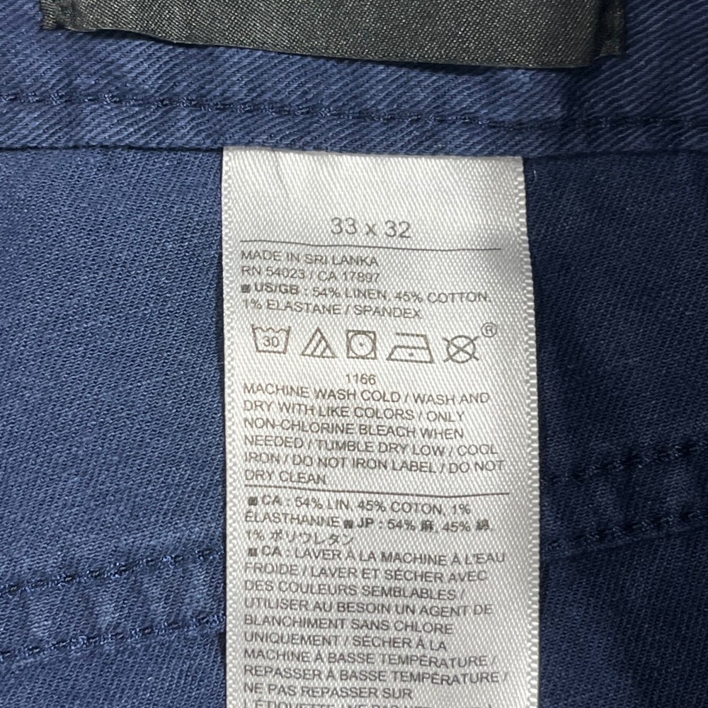 Banana Republic Linen Cotton Old Money Slim Fit Navy Pants 33x32 Preppy Career - Picture 11 of 12
